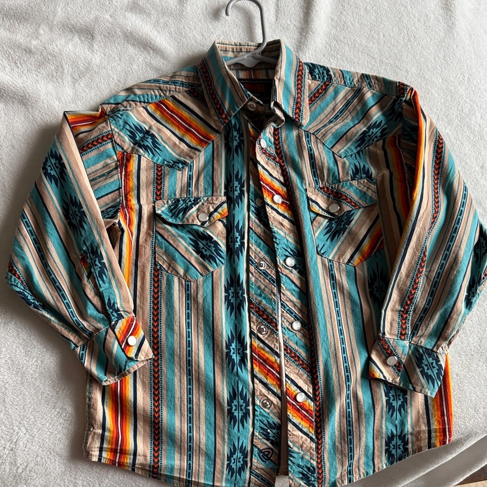 Colorful Striped Kids Button Down Shirt